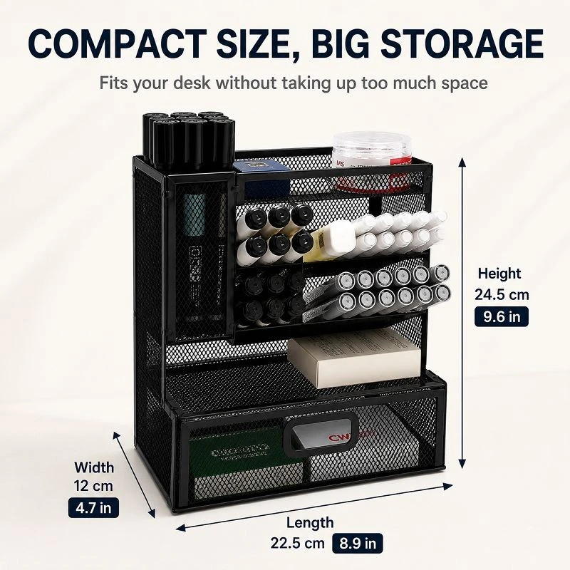 Left‑vertical Multi‑compartment Drawer Pen Caddy factory Left‑vertical Multi‑compartment Drawer Pen Caddy factory